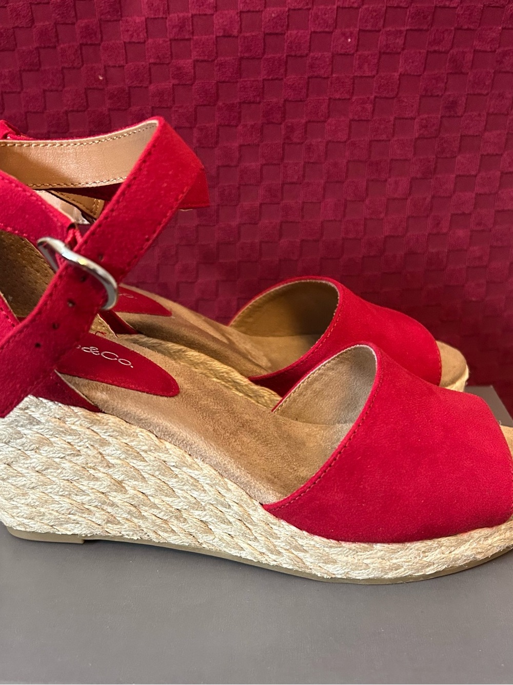 Style & Co. Red Espadrille Wedge Sandals